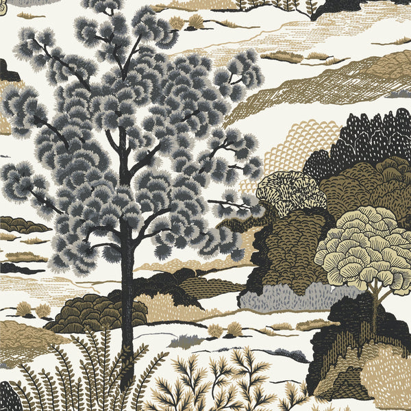 Daintree, Grey Wallcoverings | Thibaut