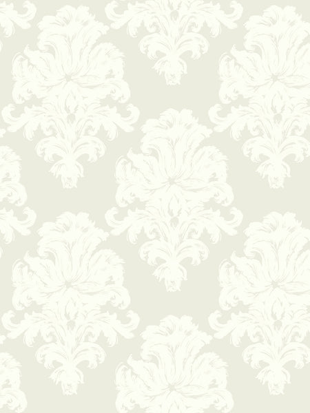 Malibu Montserrat Wallpaper - Coastal Damask - Light Taupe and Off-White | Malibu Wallpaper