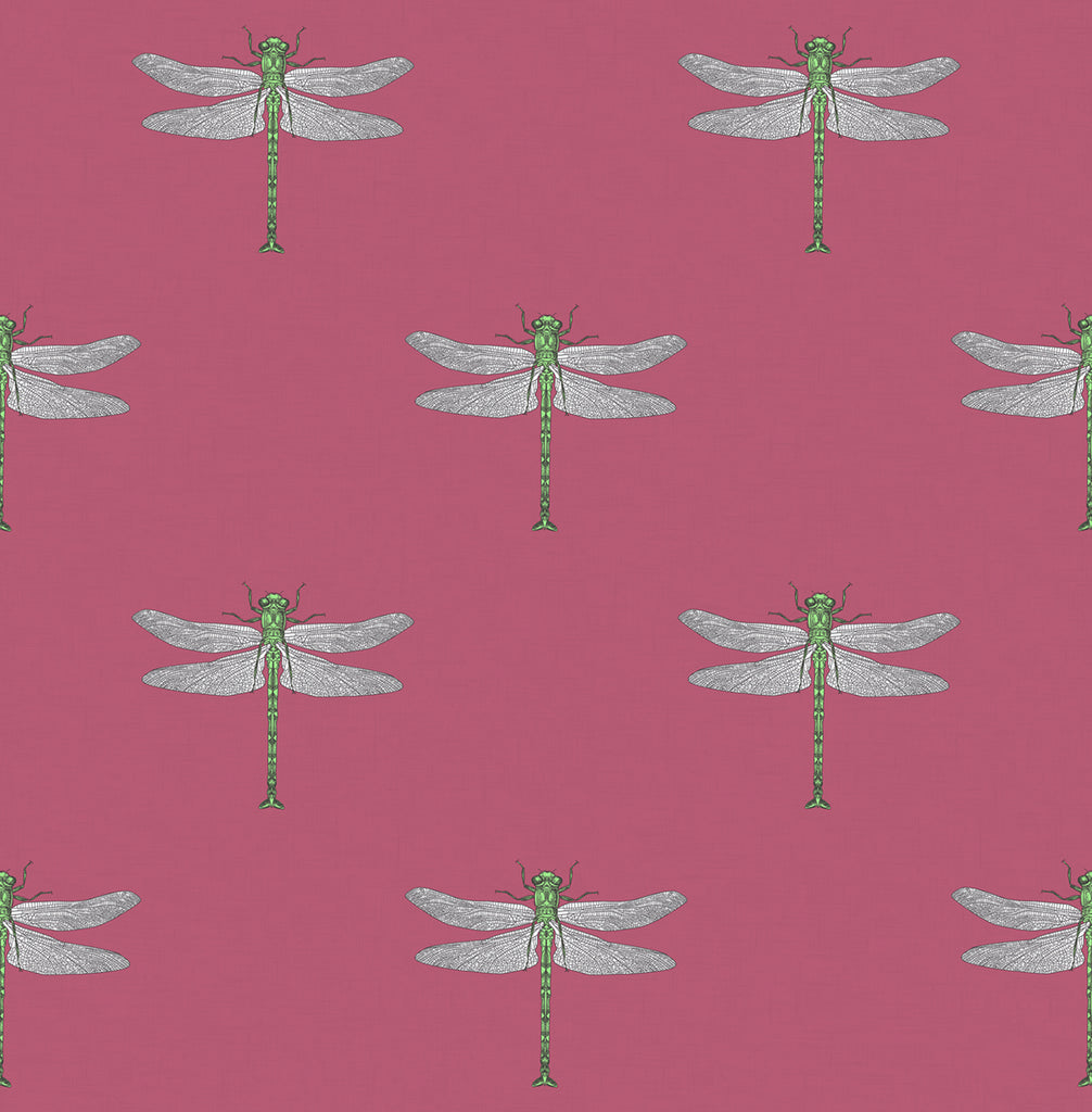 Malibu Catalina  Wallpaper - Coastal Animal Print - Rose Pink, Green, Metallic Silver, and Black | Malibu Wallpaper