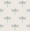 Malibu Catalina  Wallpaper - Coastal Animal Print - Off-White, Blue, Metallic Silver, and Black | Malibu Wallpaper
