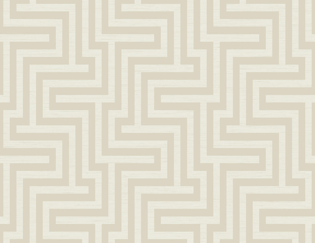 Coastal Geometric - Tan and White | Malibu Wallpaper