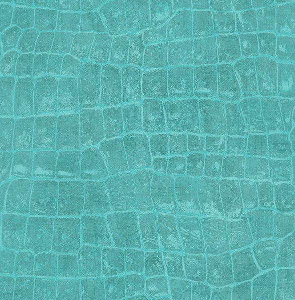 Malibu Curacao Wallpaper - Coastal Animal Print - Aqua Blue | Malibu Wallpaper
