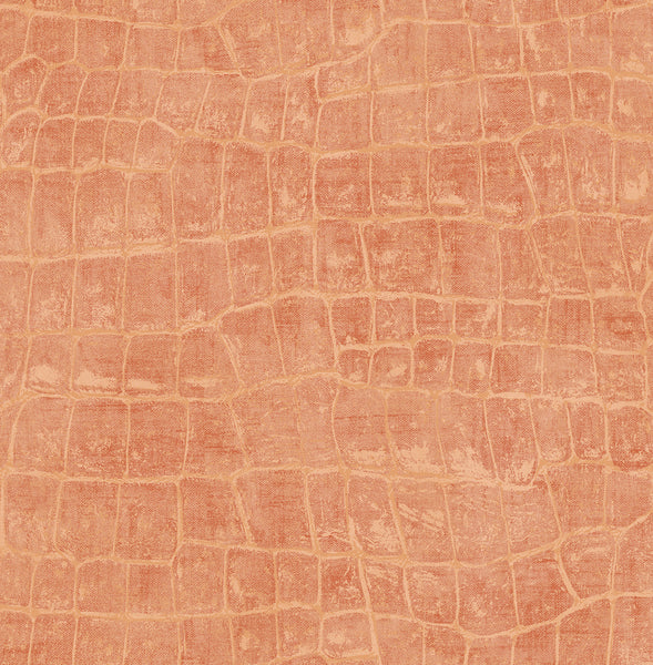 Malibu Curacao Wallpaper - Coastal Animal Print - Rust Orange | Malibu Wallpaper