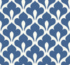 Malibu Grenada Wallpaper - Coastal Geometric - Prussian Blue and White | Malibu Wallpaper