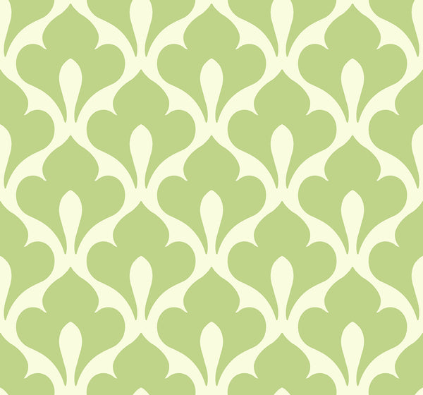 Malibu Grenada Wallpaper - Coastal Geometric - Lime Green and White | Malibu Wallpaper