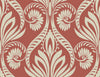 Malibu Bonaire Wallpaper - Coastal Damask - Scarlet Red and Off-White | Malibu Wallpaper