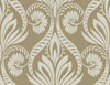 Malibu Bonaire Wallpaper - Coastal Damask - Metallic Gold and Off-White | Malibu Wallpaper