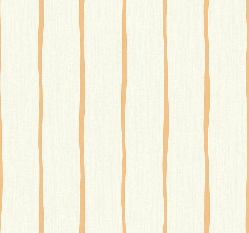 Malibu Aruba Stripe Wallpaper - Coastal Stripe - Rust Orange and Off-White | Malibu Wallpaper