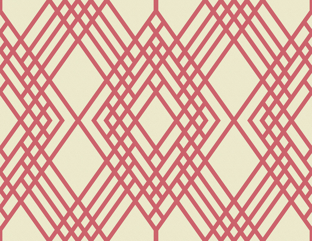 Malibu Cayman Wallpaper - Coastal Geometric - Off-White and Rose | Malibu Wallpaper