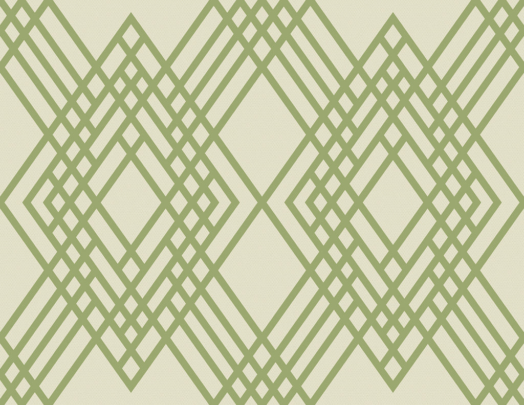 Malibu Cayman Wallpaper - Coastal Geometric - Olive Green and Off-White | Malibu Wallpaper