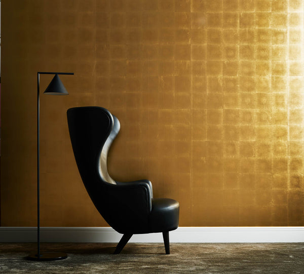 Subtle Leaf Gold - Gold Commercial Wallcovering | Koroseal