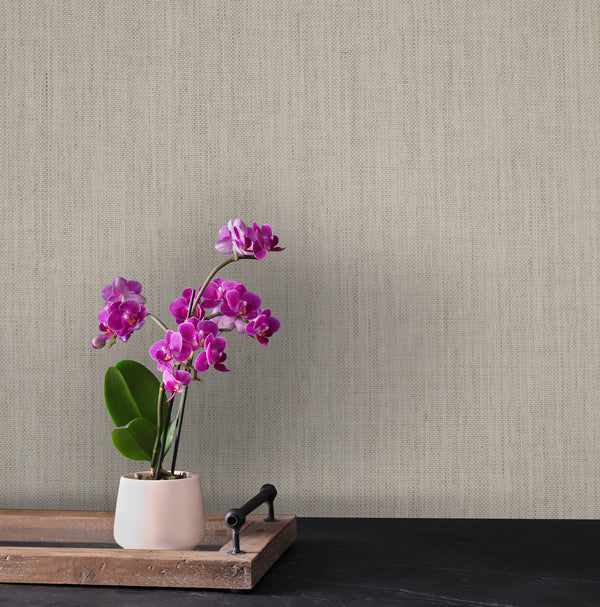 Dapper Paper Weave Cream - Beige Commercial Wallcovering | Koroseal