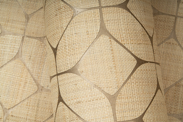 Beveled Raffia Natural - Beige Commercial Wallcovering | Koroseal