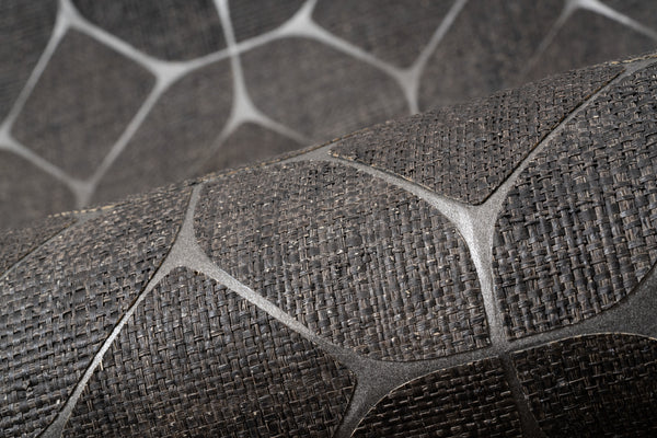 Beveled Raffia Grey Taupe - Gray Commercial Wallcovering | Koroseal