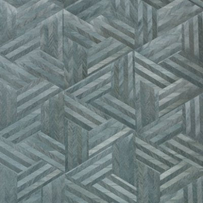 Woven Wood Aqua - Steel Blue Commercial Wallcovering | Koroseal