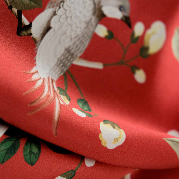 Birds Prosperity Ruby Cotton Fabric | Coordone Europe