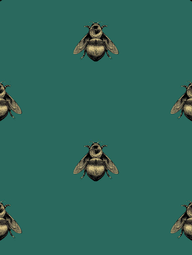 Napoleon Bee Black and Gold on Sea Green