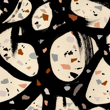 Terrazzo - Black, Grey, Brown Wallcovering | Mind the Gap
