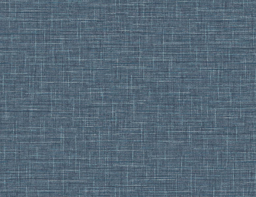 Fentucci Grasmere Weave Wallpaper - Contemporary Faux Linen - Faded Cobalt | Malibu Wallpaper