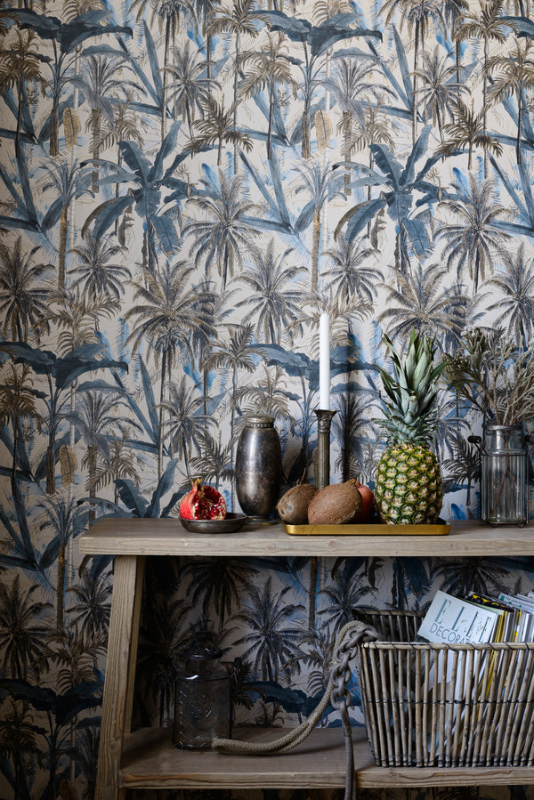 The Jungle Smoke - Blue Wallcovering | Mind the Gap