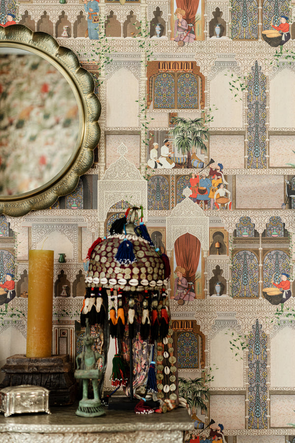 The Kasbah - Taupe, Blue, Green, Red Wallcovering | Mind the Gap