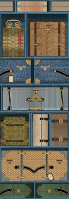 The Luggage Car - Blue Natural Wallcovering | Mind the Gap
