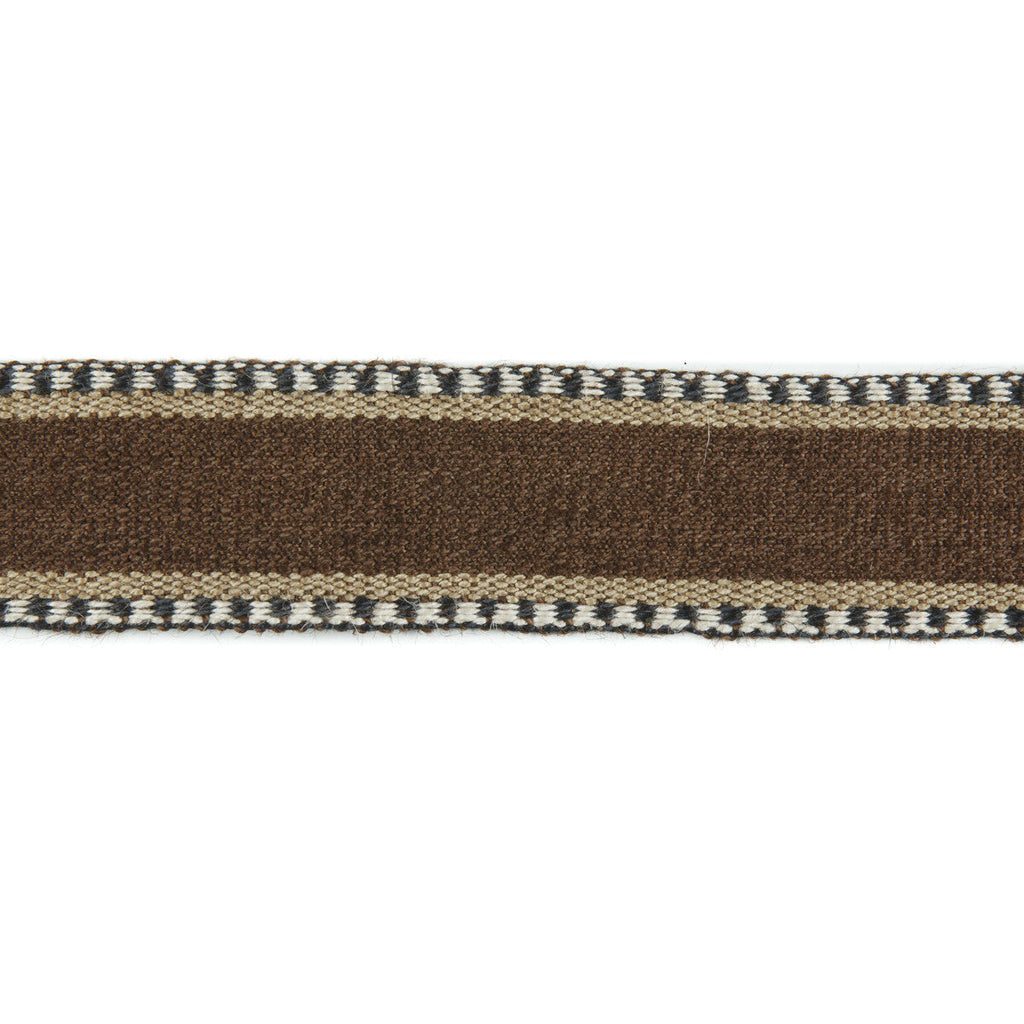 Samples and Purchasing available for Danakil Tape - Cocoa/Ebony Brown By Lee Jofa | Merkato |  Trim Braid / Tape at Designer Wallcoverings and Fabrics