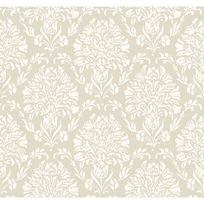 Block Print Damask Wallpaper | Jeffrey Stevens