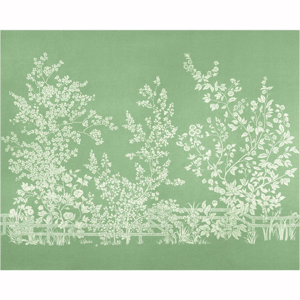 Villa Garden Mural - Set, Seafoam Green Wallcoverings | Thibaut