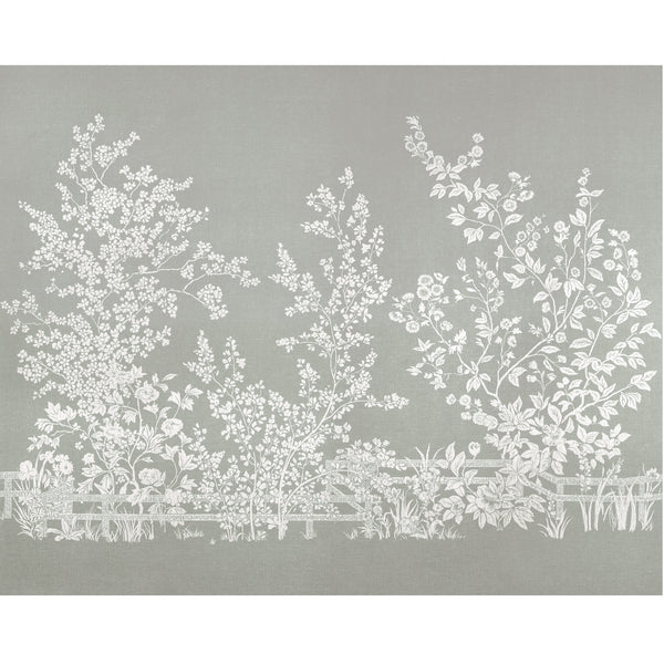 Villa Garden Mural - Set, Charcoal Wallcoverings | Thibaut
