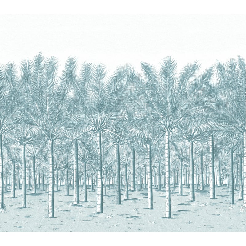 Palm Grove Mural, Light Blue