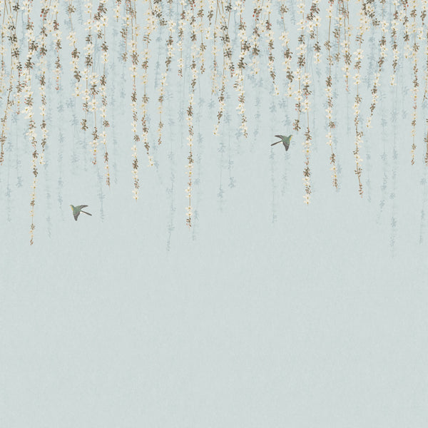 Blossom Mural, Blue Wallcoverings | Thibaut