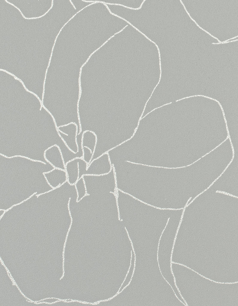 Stockholm Bloom Soft Gray Wallcovering | Phillipe Romano