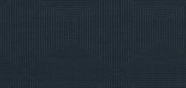 Athens Stitched Squares Ink Blue Wallcovering | Phillipe Romano