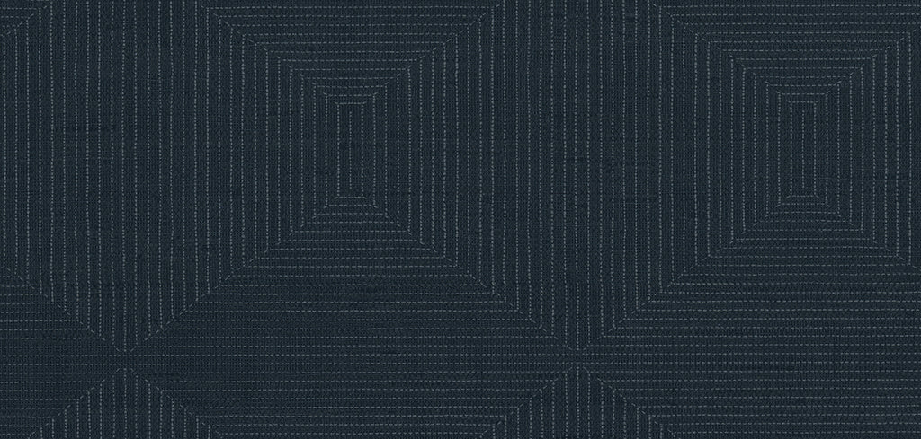 Athens Stitched Squares Ink Blue Wallcovering | Phillipe Romano