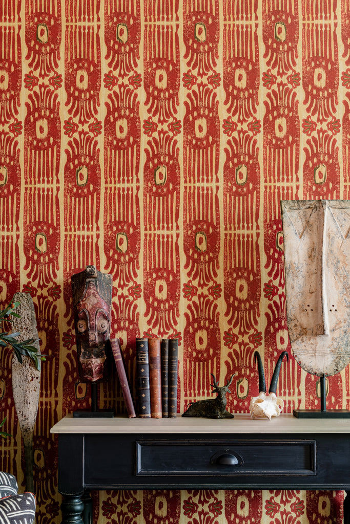 Tribal Ikat Lava Red Wallpaper | Mind The Gap