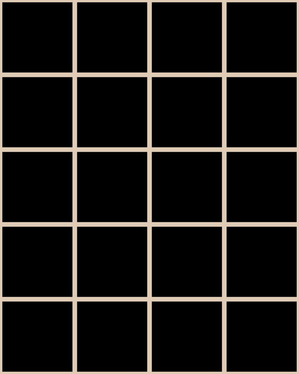 Grid Small Thin Black Tan | Poppy Print Studio Wallcovering