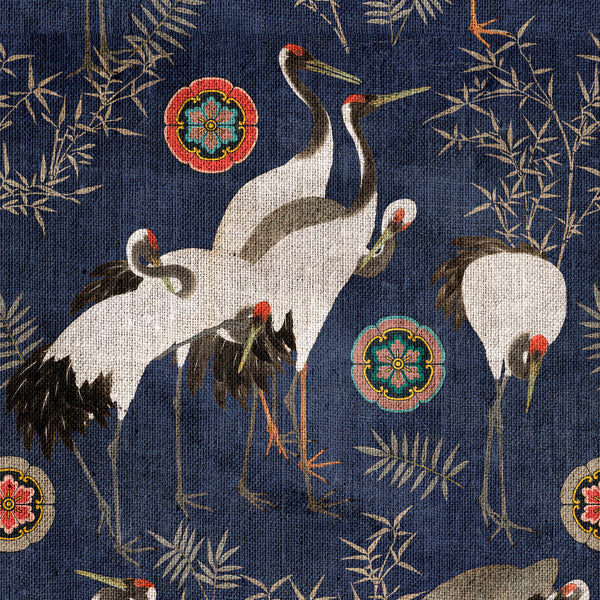 Tsuru - Indigo Wallcovering | Mind the Gap