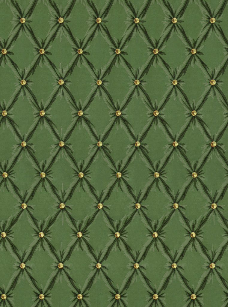 Tufted Panel Forest Green Wallpaper | Mind The Gap