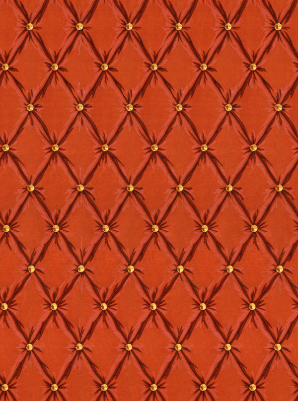 Tufted Panel Mandarin - Gold, Tangerine Red Wallcovering | Mind the Gap