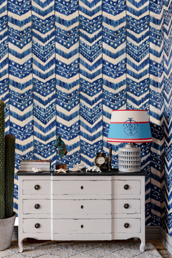 Turkish Ikat - Indigo Wallcovering | Mind the Gap