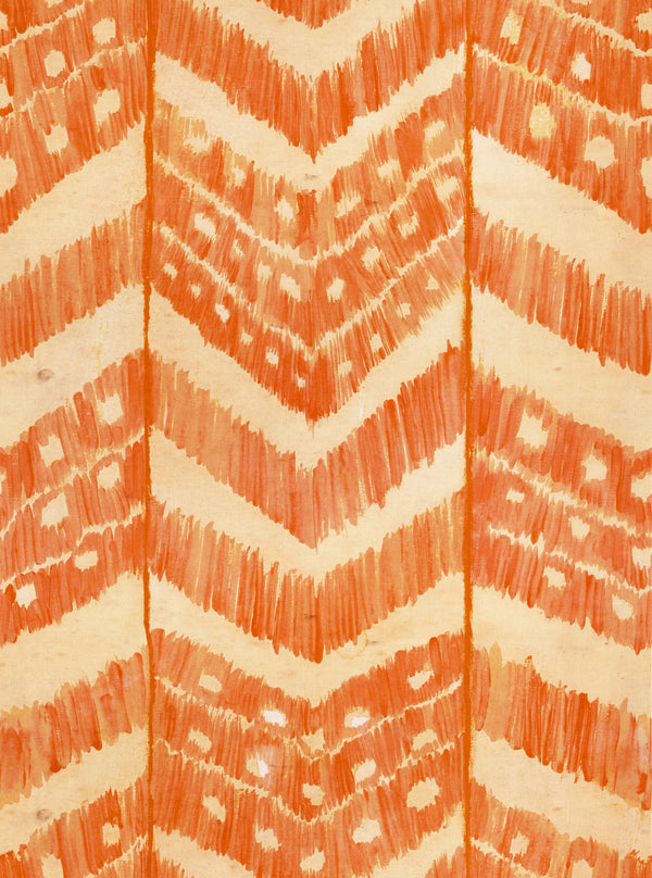 Turkish Ikat Tangerine - Beige, Orange Wallcovering | Mind the Gap