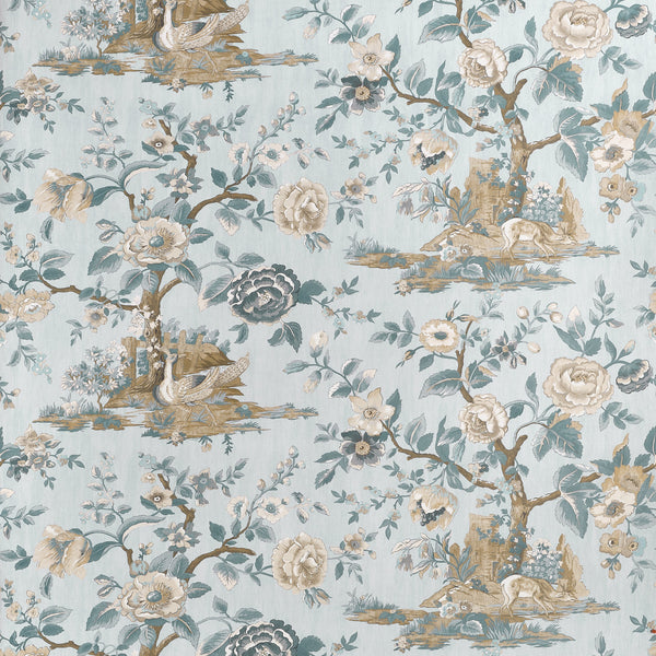 Forest Lodge, Spa Blue Wallcoverings | Thibaut