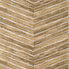 Wood Herringbone Wide Width, Natural on Metallic Silver