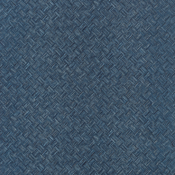 Saddle Weave Wide Width, Navy Wallcoverings | Thibaut