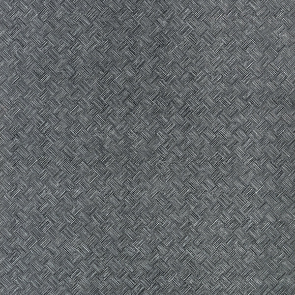 Saddle Weave Wide Width, Black and Silver Wallcoverings | Thibaut