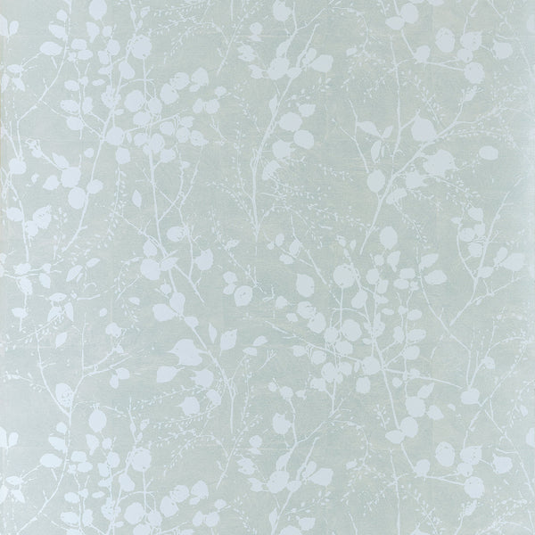 Katamari Bud Wide Width, Powder Blue and White Wallcoverings | Thibaut