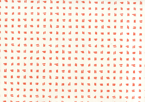 Tate Orange on Almost White Screen Printed - Off-White Wallcovering | China Seas