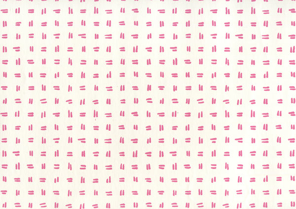 Tate Pink on Almost White Screen Printed - Off-White Wallcovering | China Seas