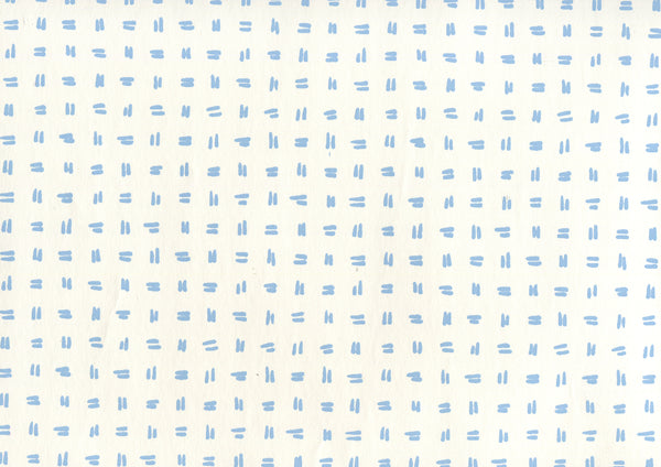 Tate Sky Blue on Almost White Screen Printed - Off-White Wallcovering | China Seas